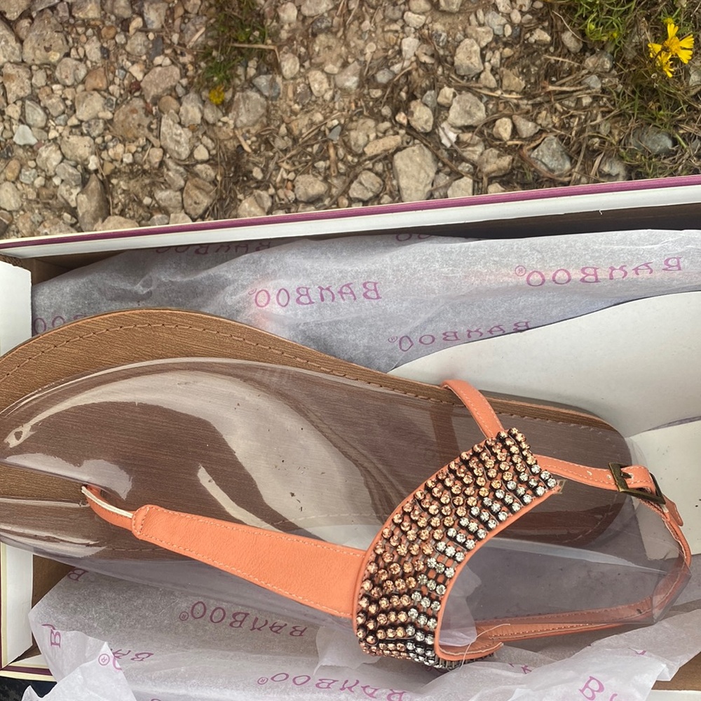 New in box never worn peach sandals